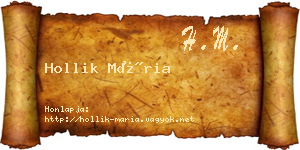 Hollik Mária névjegykártya